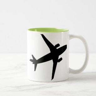 Tasse 2 Couleurs Silhouette d'avion ; Cool