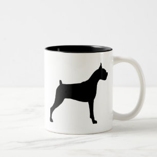 Tasse 2 Couleurs Silhouette de chien de boxeur