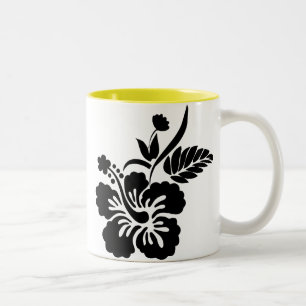 Tasse 2 Couleurs Silhouette des fleurs hawaïennes