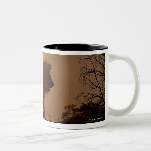 Tasse 2 Couleurs Silhouette d'un lion (Droit)