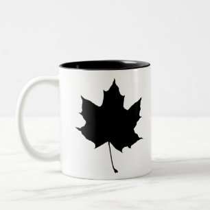 Tasse 2 Couleurs Silhouette d'une feuille d'érable