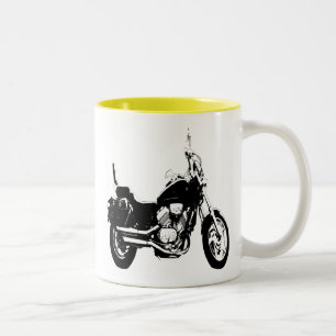 Tasse 2 Couleurs Silhouette fraîche de vélo de moto