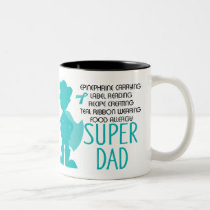 Tasse 2 Couleurs Silhouette superbe de Teal de papa d'allergie