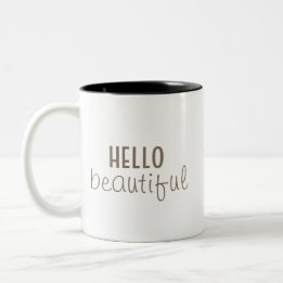 Tasse 2 Couleurs Simple Hello belle typographie