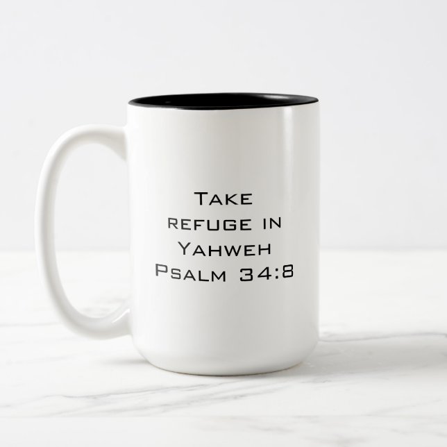 Tasse 2 Couleurs Simple Inspiration Christian Psalm Bible Verse (Gauche)