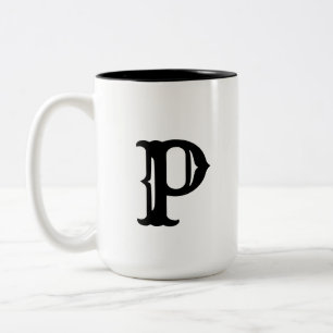 Tasse 2 Couleurs simple minimum ajouter votre texte monogramme phot