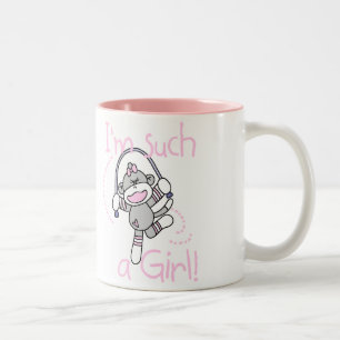 Tasse 2 Couleurs Singe de chaussette une telle fille