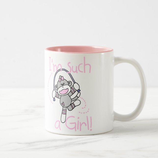 Tasse 2 Couleurs Singe de chaussette une telle fille (Droit)