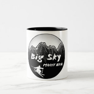 Tasse 2 Couleurs Ski artistique Big Sky Montana