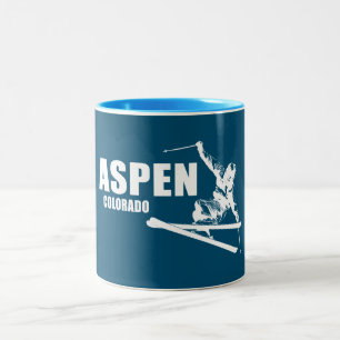 Tasse 2 Couleurs Skier d'Aspen Colorado
