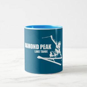 Tasse 2 Couleurs Skier Diamond Peak Lake Tahoe