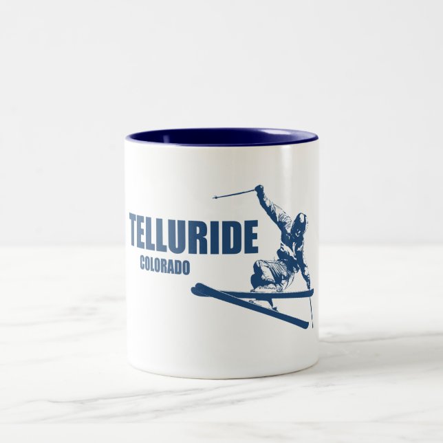 Tasse 2 Couleurs Skier Telluride Colorado (Centre)