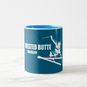 Tasse 2 Couleurs Skieur de Crested Butte Colorado