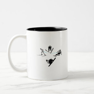 Tasse 2 Couleurs Skieurs et snowboardeurs - quatre disciplines