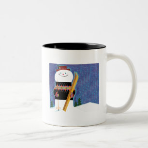 Tasse 2 Couleurs Skis pour le bonhomme de neige