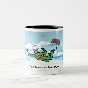 Tasse 2 Couleurs Skydiving - Dessin féminin par PrintedPerfection
