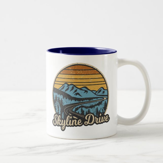 Tasse 2 Couleurs Skyline Drive Virginia Retro (Droit)