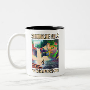 Tasse 2 Couleurs Snoqualmie Falls Washington Shirt, Sasquatch