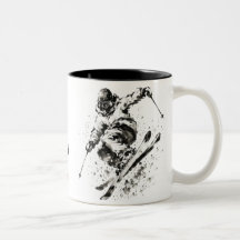 Snowboard Brush Art - Skier Light