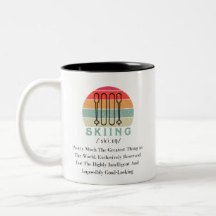 Tasse 2 Couleurs Snowboarders Ski Instructeur Vintage Papa ou maman