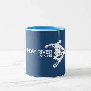 Tasse 2 Couleurs Snowboardeur de Sunday River Maine