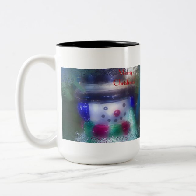 Tasse 2 Couleurs Snowman gelé Joyeux Noël (Gauche)