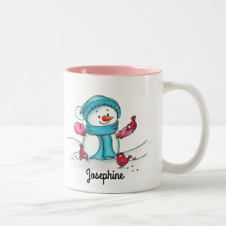 Tasse 2 Couleurs Snowman Mug, Pink - Gerda Steiner