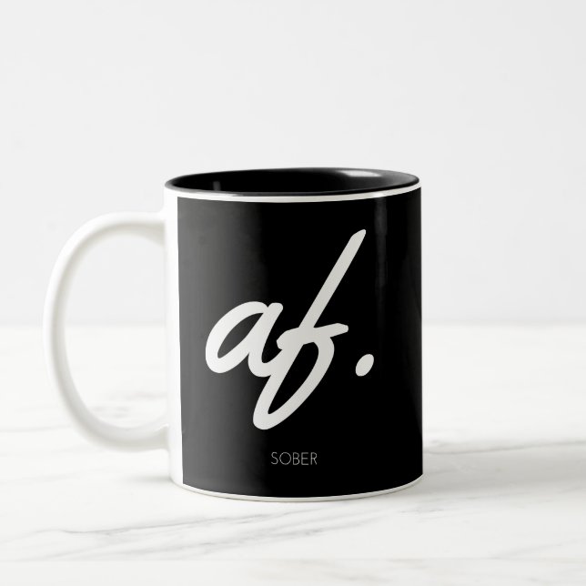 Tasse 2 Couleurs Sober AF - Dons sobers Hommes Femmes (Gauche)