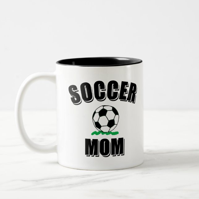 Tasse 2 Couleurs Soccer Maman Dessin Et Texte (Gauche)
