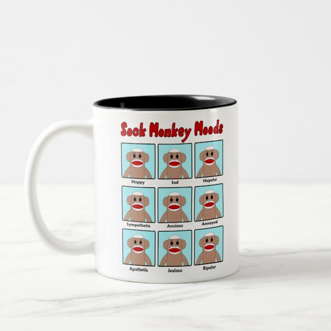 Tasse 2 Couleurs Sock Monkey Moods (Gauche)