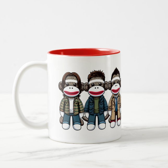 Tasse 2 Couleurs SockMonkey Hunter Brothers et leur Angel Friend (Gauche)