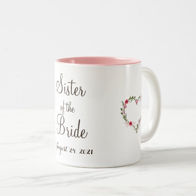 Tasse 2 Couleurs Soeur de la Coupe de la mariée (Devant droit)
