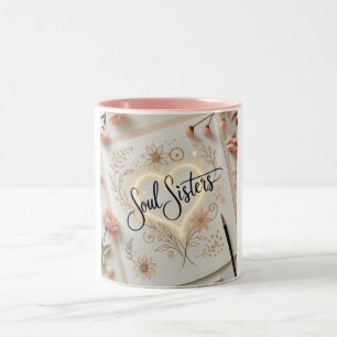 Tasse 2 Couleurs Soeurs Soul Élégante Calligraphie