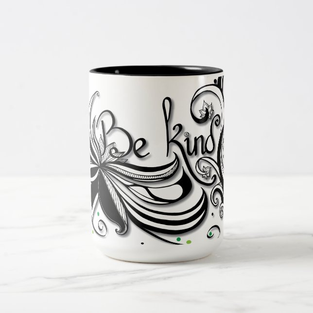 Tasse 2 Couleurs SOIS GENTIL ! Citation calligraphie inspirante (Centre)