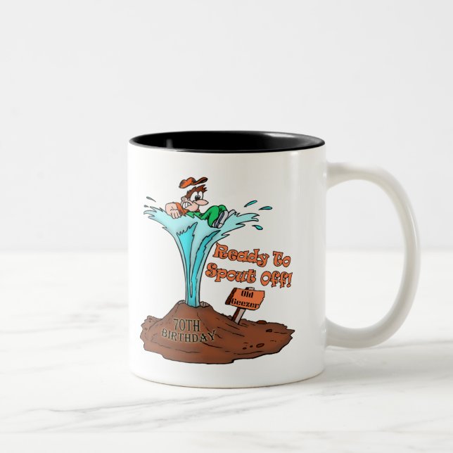 Tasse 2 Couleurs Soixante-dixième cadeaux d'anniversaire de vieux (Droit)