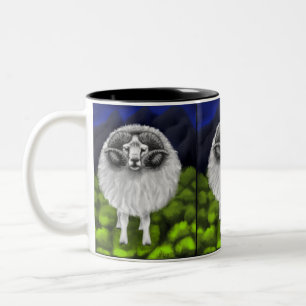 Tasse 2 Couleurs Sommets Majestueux : Pâturage des moutons islandai