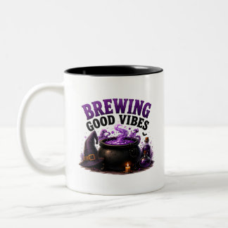 Tasse 2 Couleurs ✨ Sorcière drôle qui brasse la citation d'Hallowee