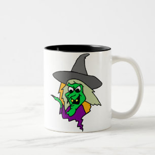 Tasse 2 Couleurs Sorcière verte d'Halloween