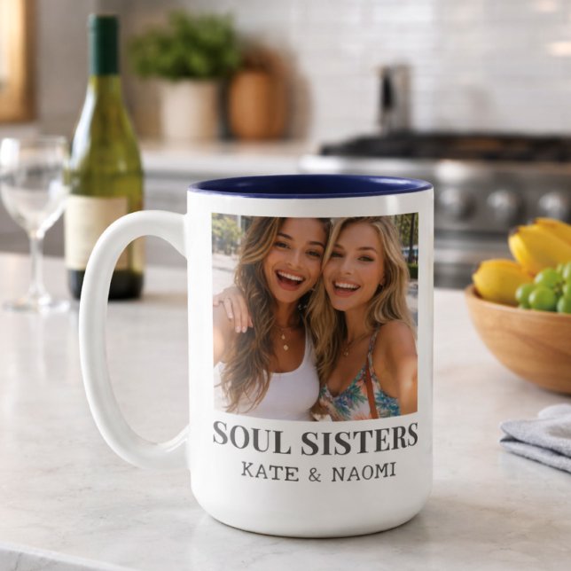 Tasse 2 Couleurs Soul Sisters Best Friends BFF Personalized (Créateur téléchargé)