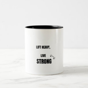 Tasse 2 Couleurs Soulever Lourd Vivre Fort Motivation pour Salle de