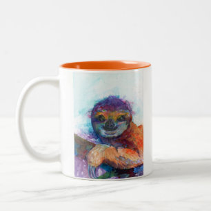 Tasse 2 Couleurs Sourire de paresse - aquarelle