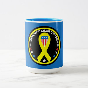 Tasse 2 Couleurs Soutenez nos troupes patriotique