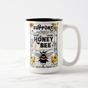 Tasse 2 Couleurs Soutenez Votre Abeille De Miel Locale