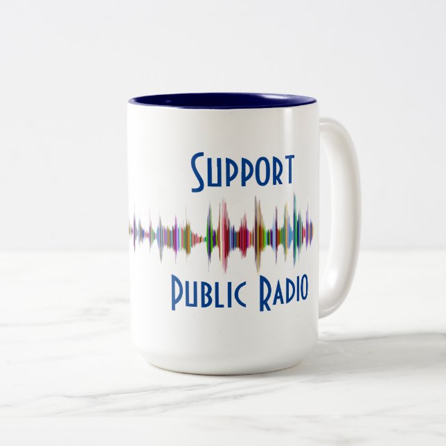 Tasse 2 Couleurs Soutien de la radio publique (Devant droit)