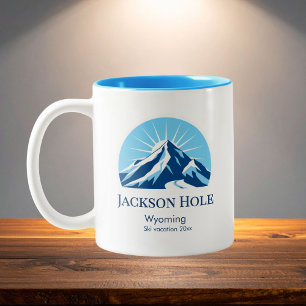 Tasse 2 Couleurs Souvenir de la station de ski de Jackson Hole Wyom