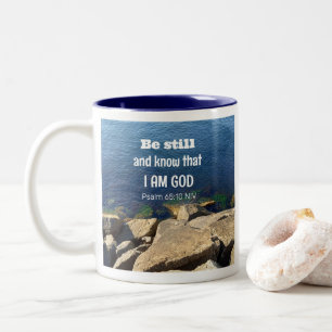 Tasse 2 Couleurs Soyez toujours et sachez que je suis Dieu calme Oc
