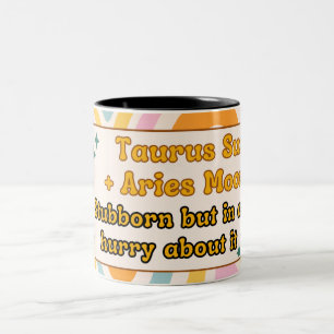 Tasse 2 Couleurs Speedster têtu - Taurus Sun, Aries Moon Zodiac