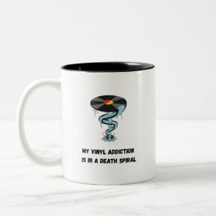 Tasse 2 Couleurs Spirale drôle de dépendance au vinyle   Enregistre