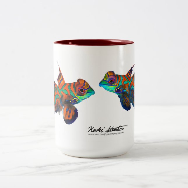 Tasse 2 Couleurs Splendide Mandarinfish mug, Synchiropus splendidus (Centre)