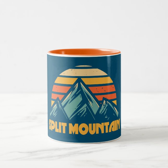 Tasse 2 Couleurs Split Mountain California Retro Turquoise (Centre)